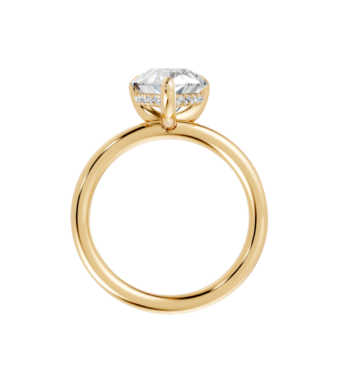 Pear Hidden Halo Ring