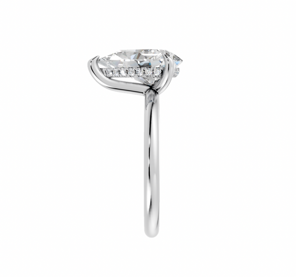 Pear Hidden Halo Ring