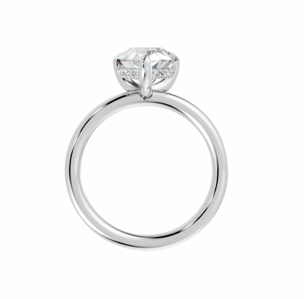 Pear Hidden Halo Ring