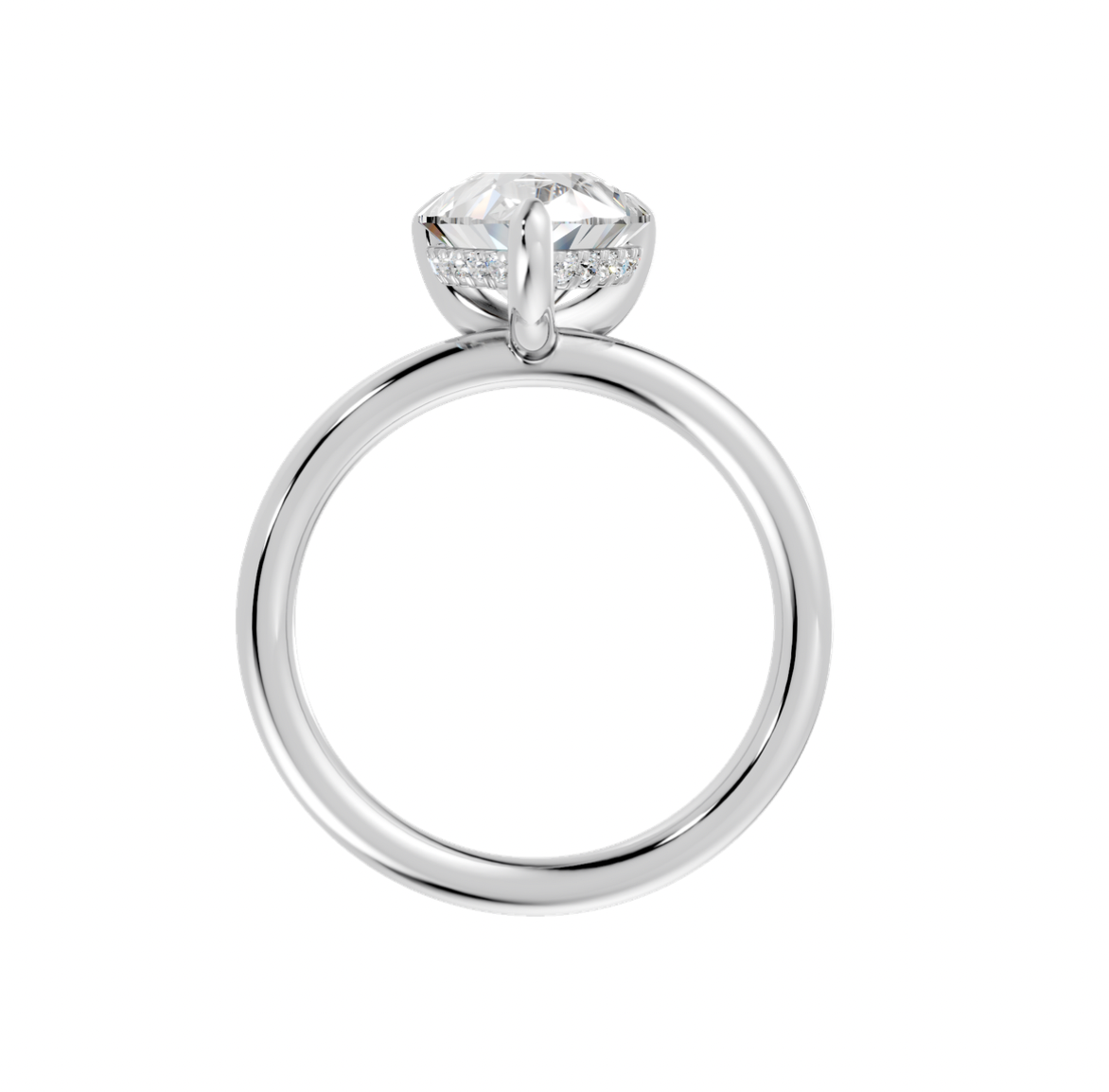 Pear Hidden Halo Ring