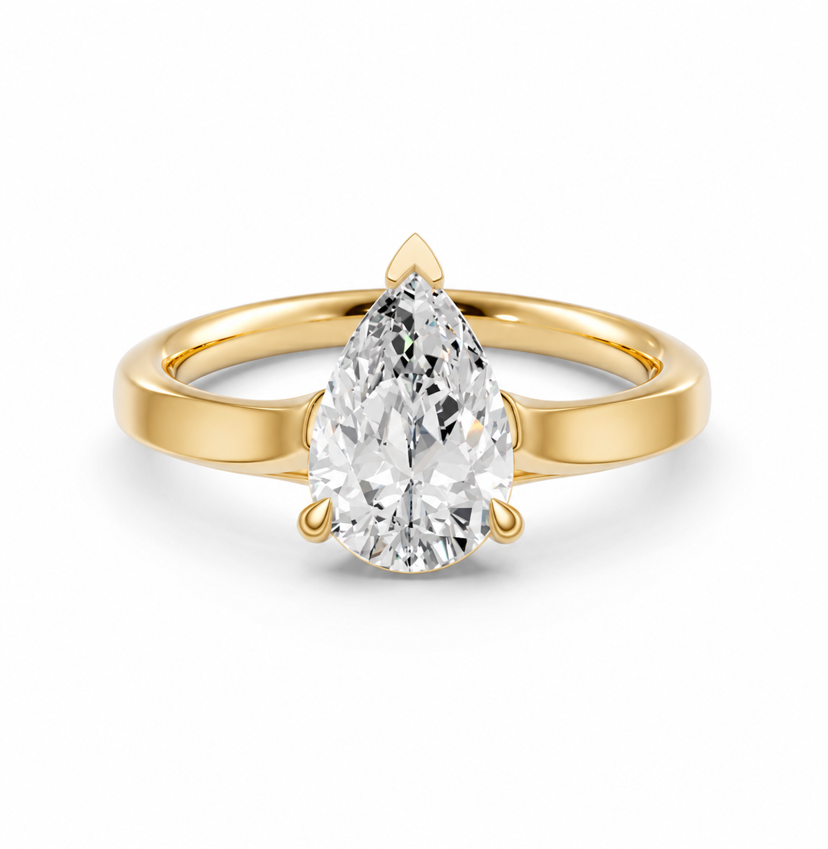 Pear Solitaire Ring
