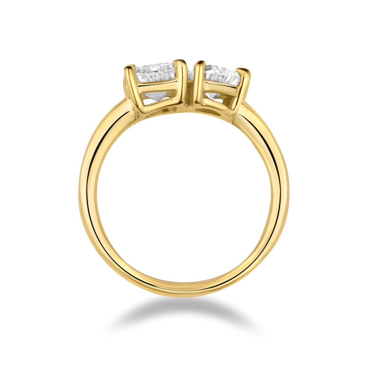 Pear and Emerald Toi et Moi Ring
