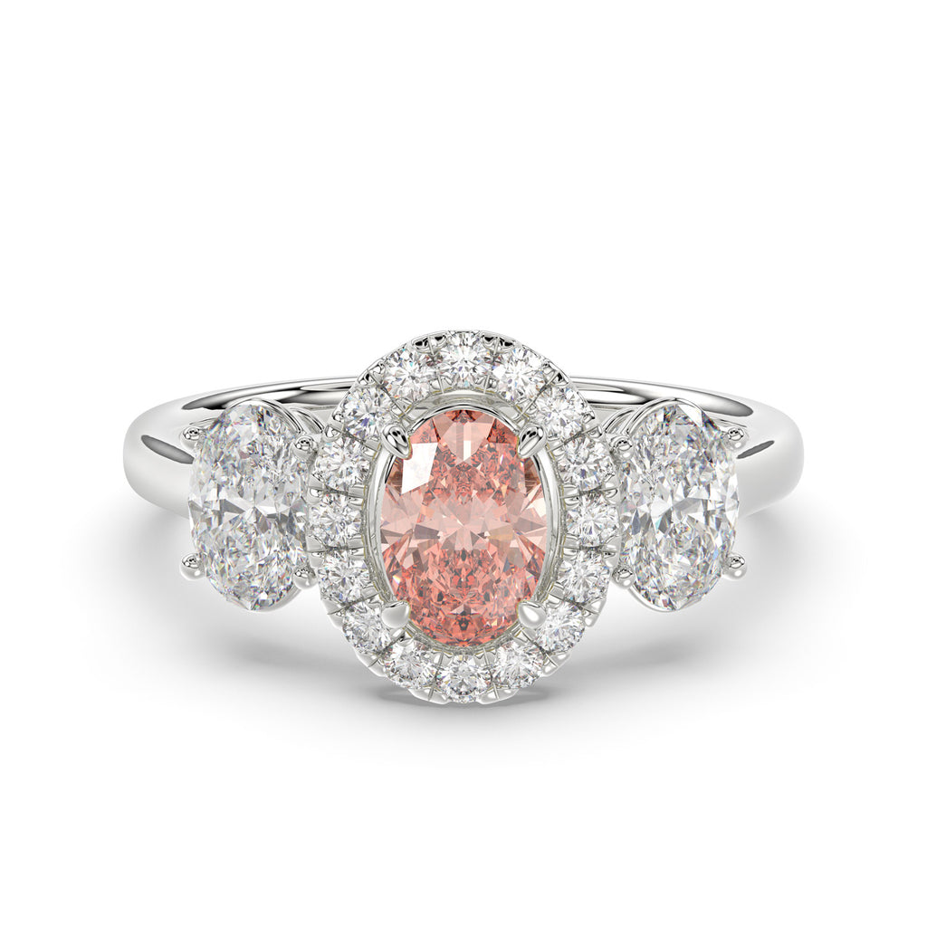 Pink Oval Diamond Ring