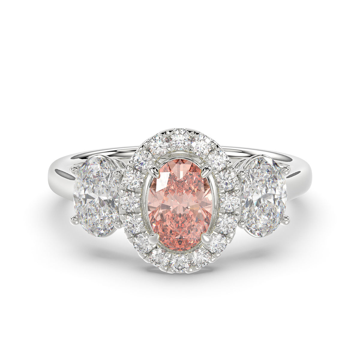 Pink Oval Diamond Ring