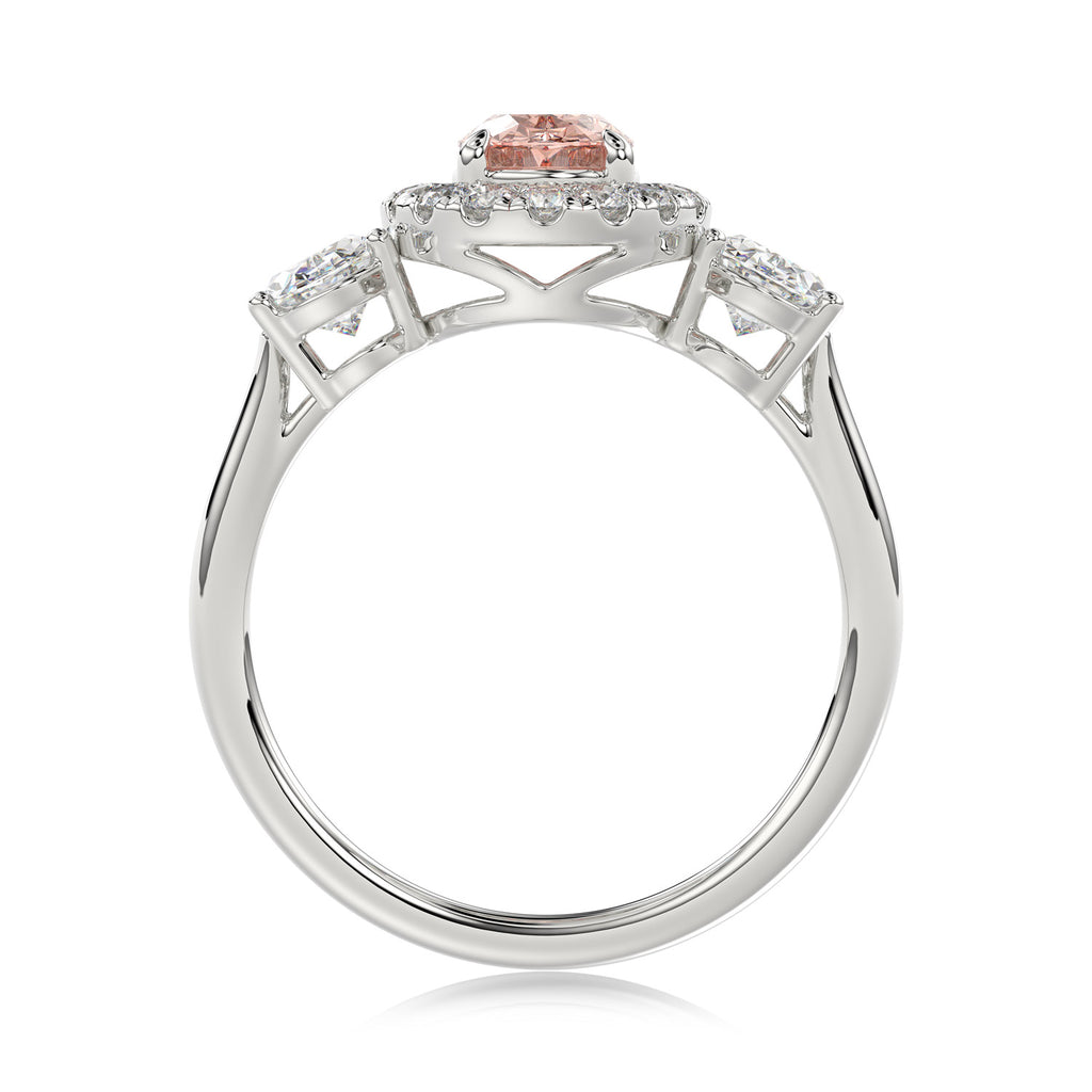 Pink Oval Diamond Ring