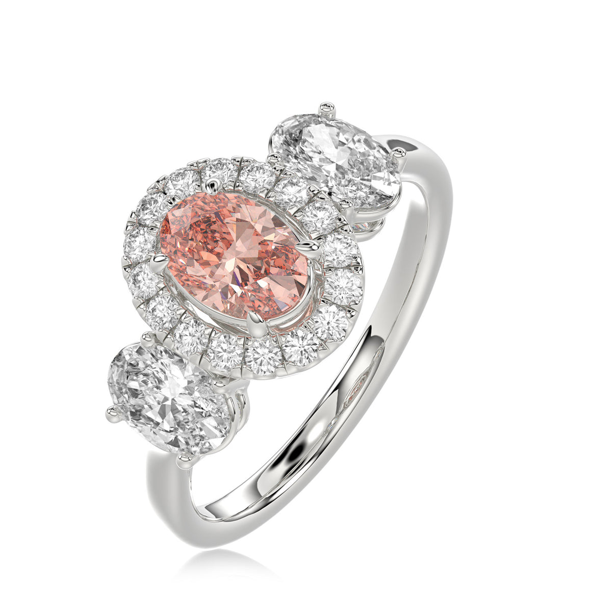 Pink Oval Diamond Ring