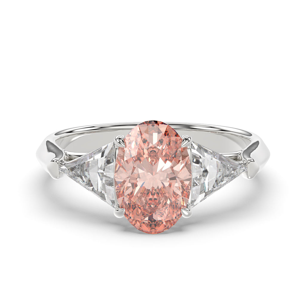 Pink Oval Trilogy Ring