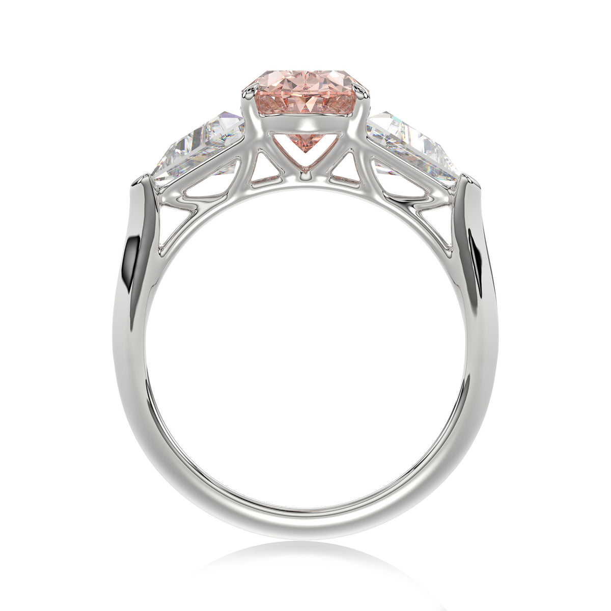 Pink Oval Trilogy Ring