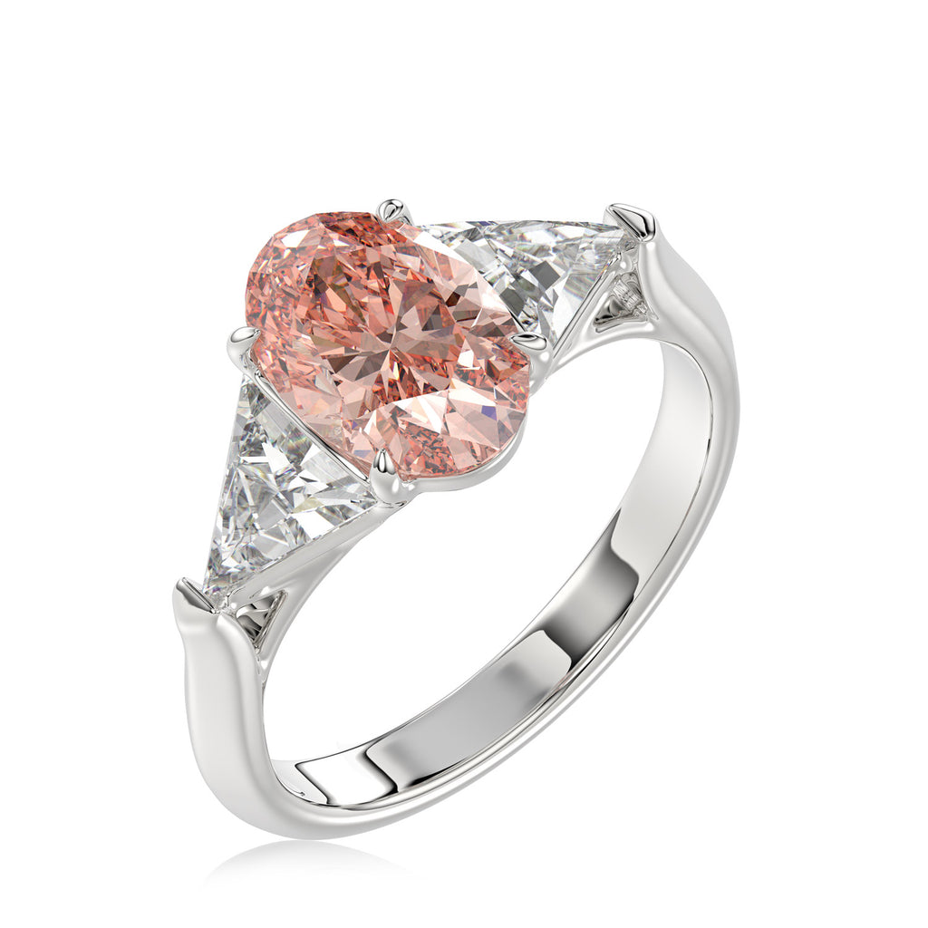 Pink Oval Trilogy Ring