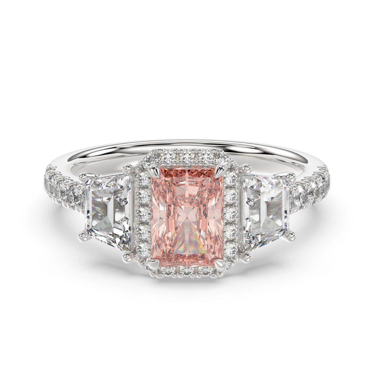 Pink Radiant Diamond Ring