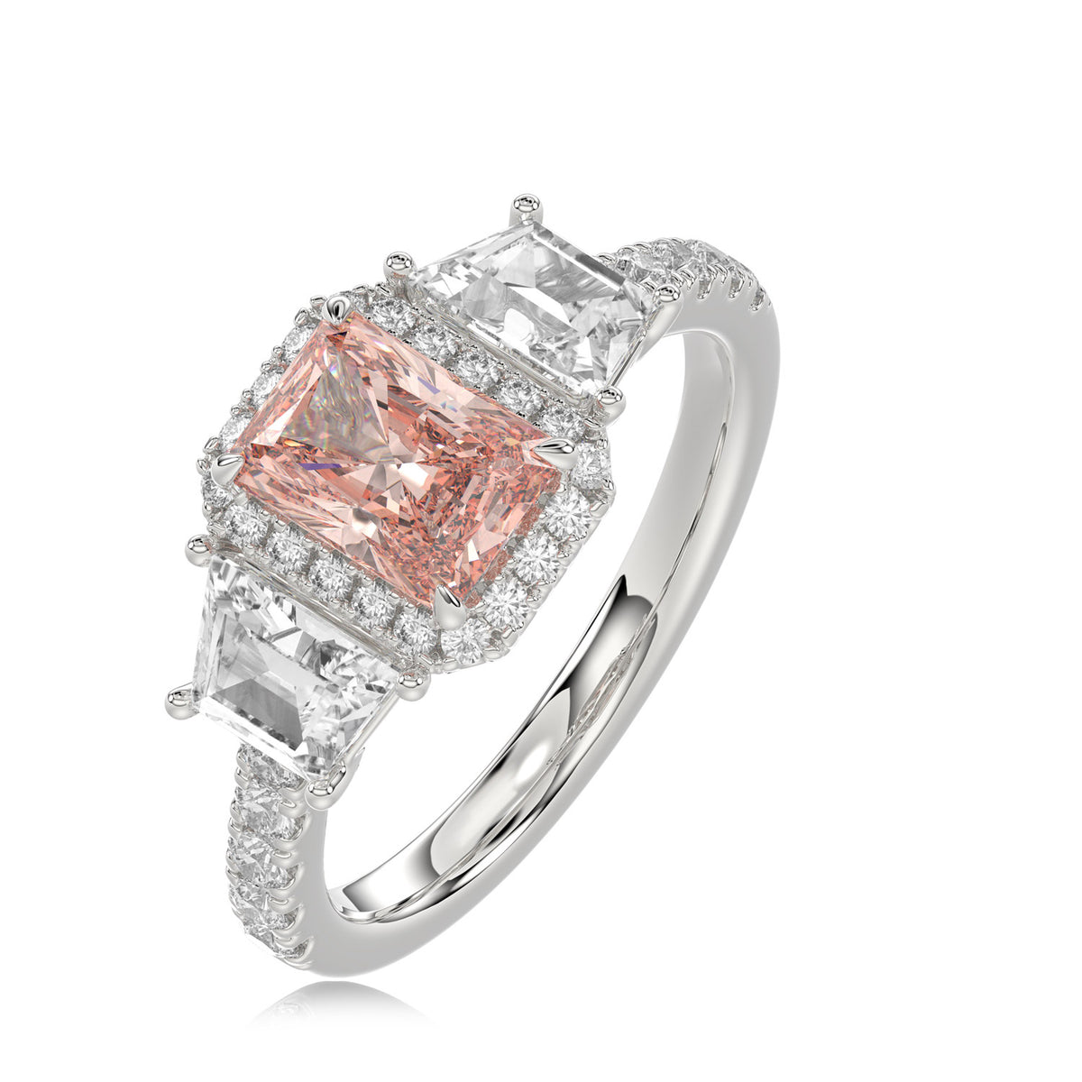 Pink Radiant Diamond Ring
