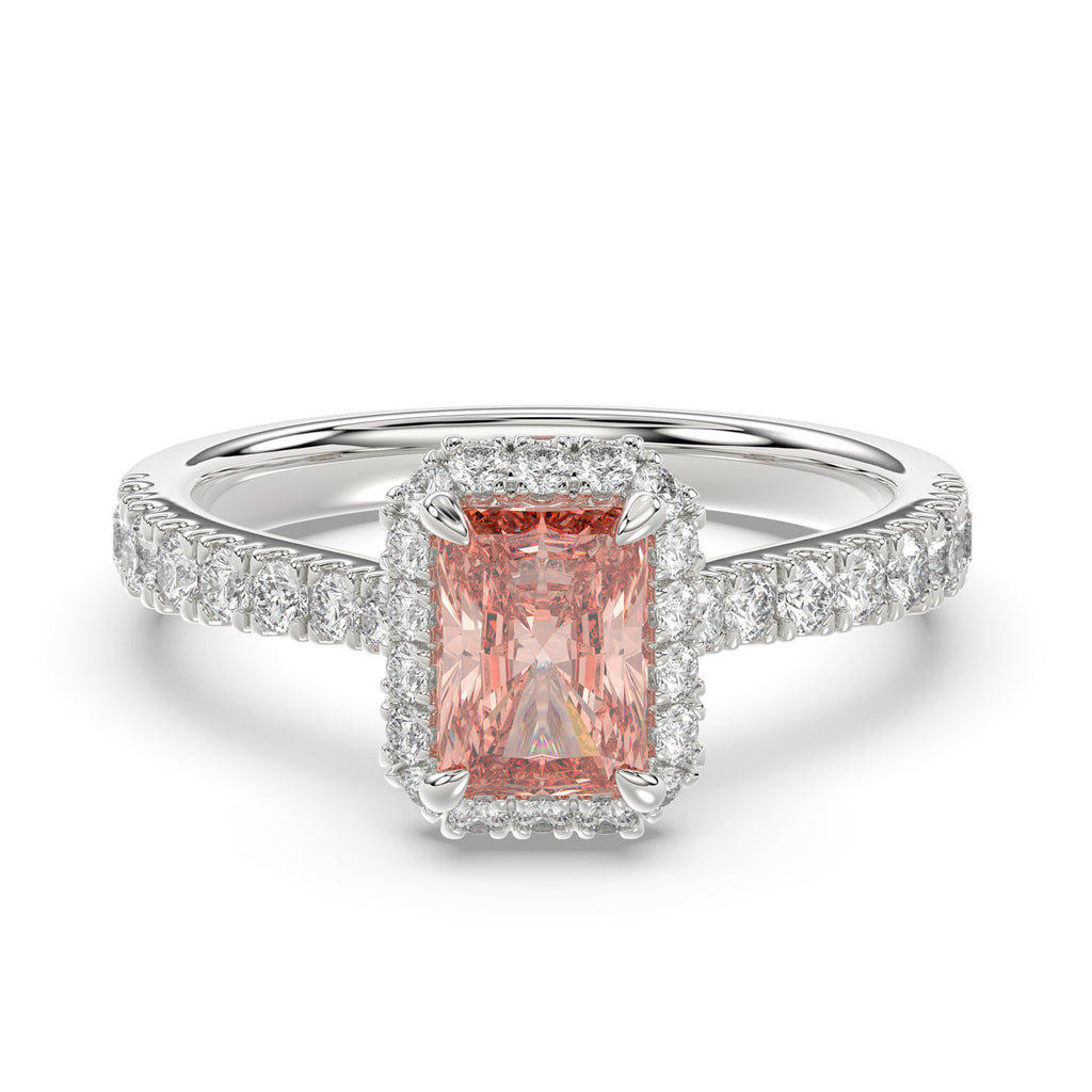 Pink Radiant Halo Ring