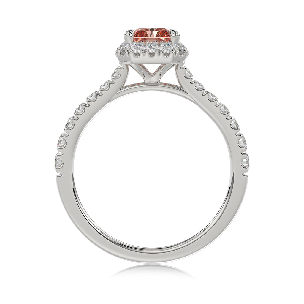 Pink Radiant Halo Ring