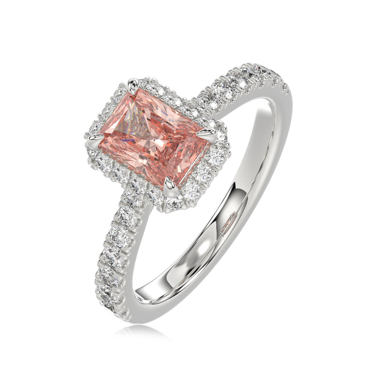 Pink Radiant Halo Ring