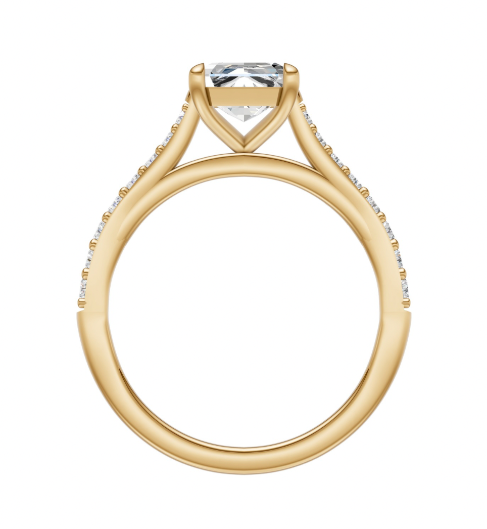 Radiant Diamond Shoulder Ring