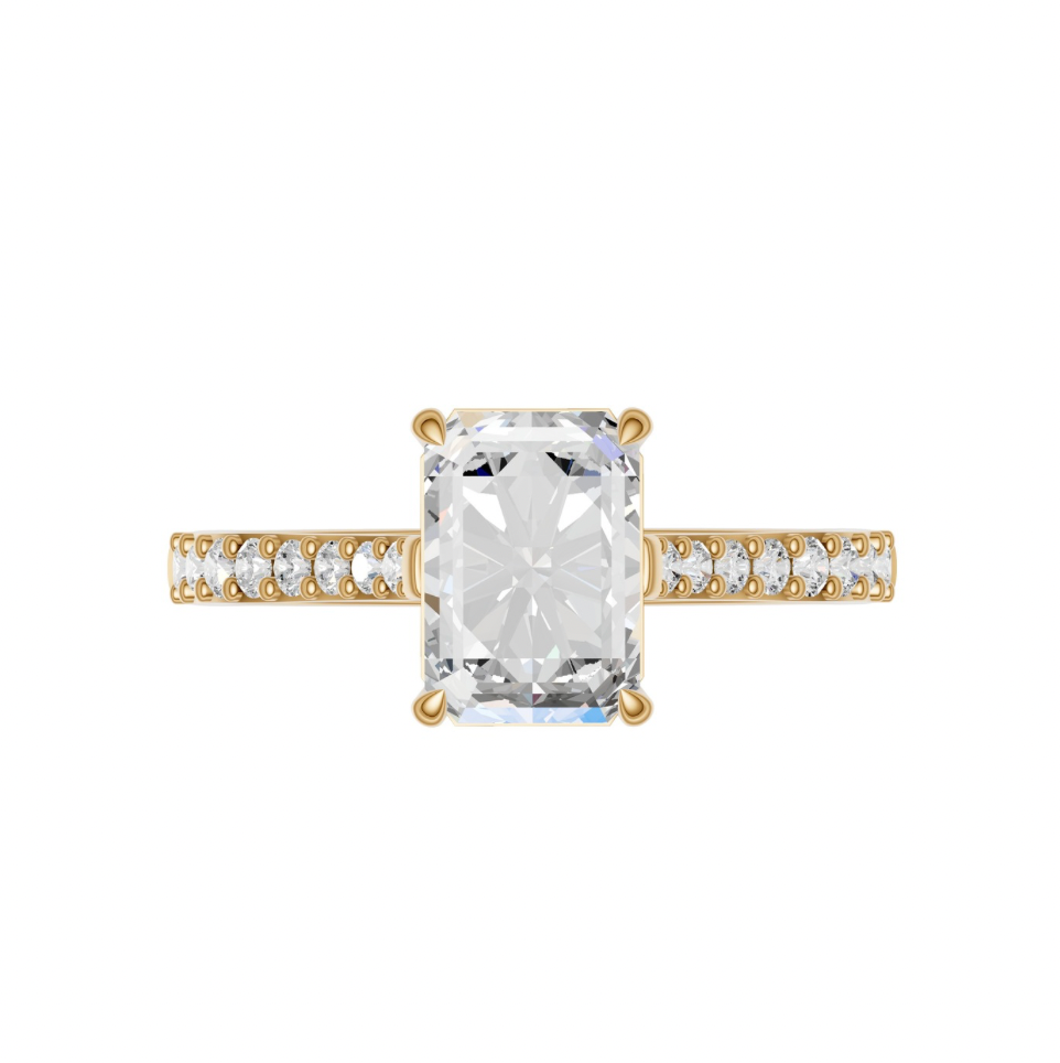 Radiant Diamond Shoulder Ring