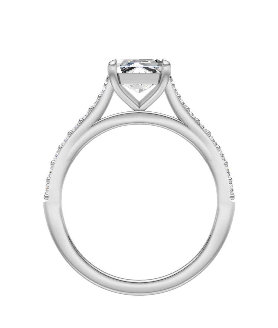 Radiant Diamond Shoulder Ring