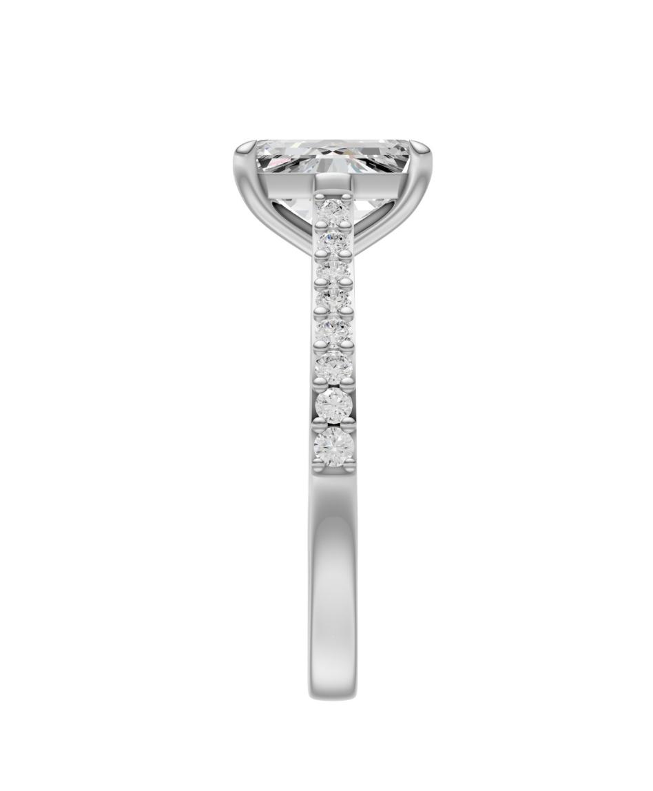 Radiant Diamond Shoulder Ring