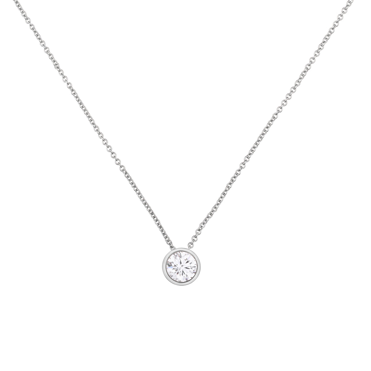 Round Bezel Diamond Necklace