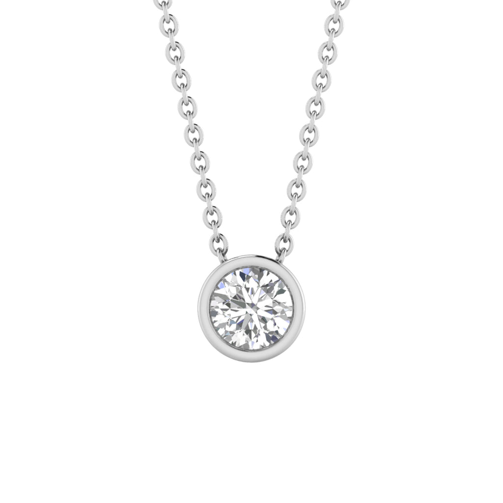 Round Bezel Diamond Necklace