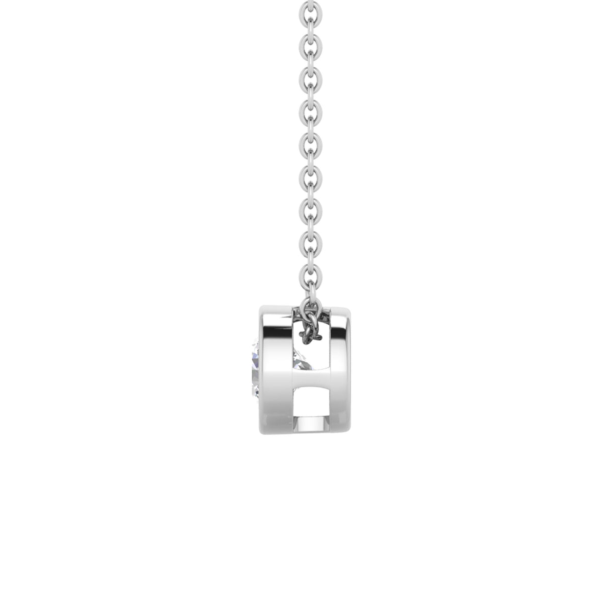 Round Bezel Diamond Necklace