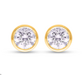 Round Bezel Diamond Stud Earrings