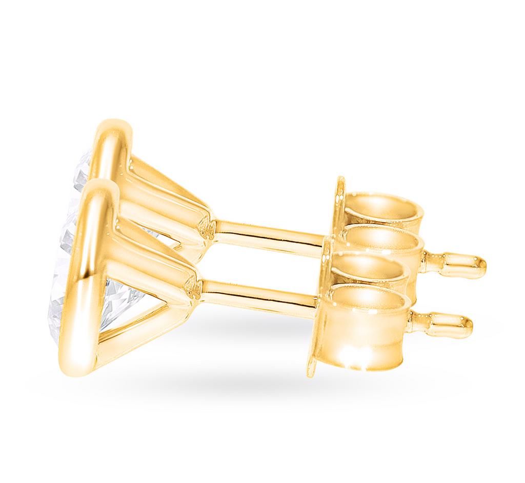 Round Bezel Diamond Stud Earrings