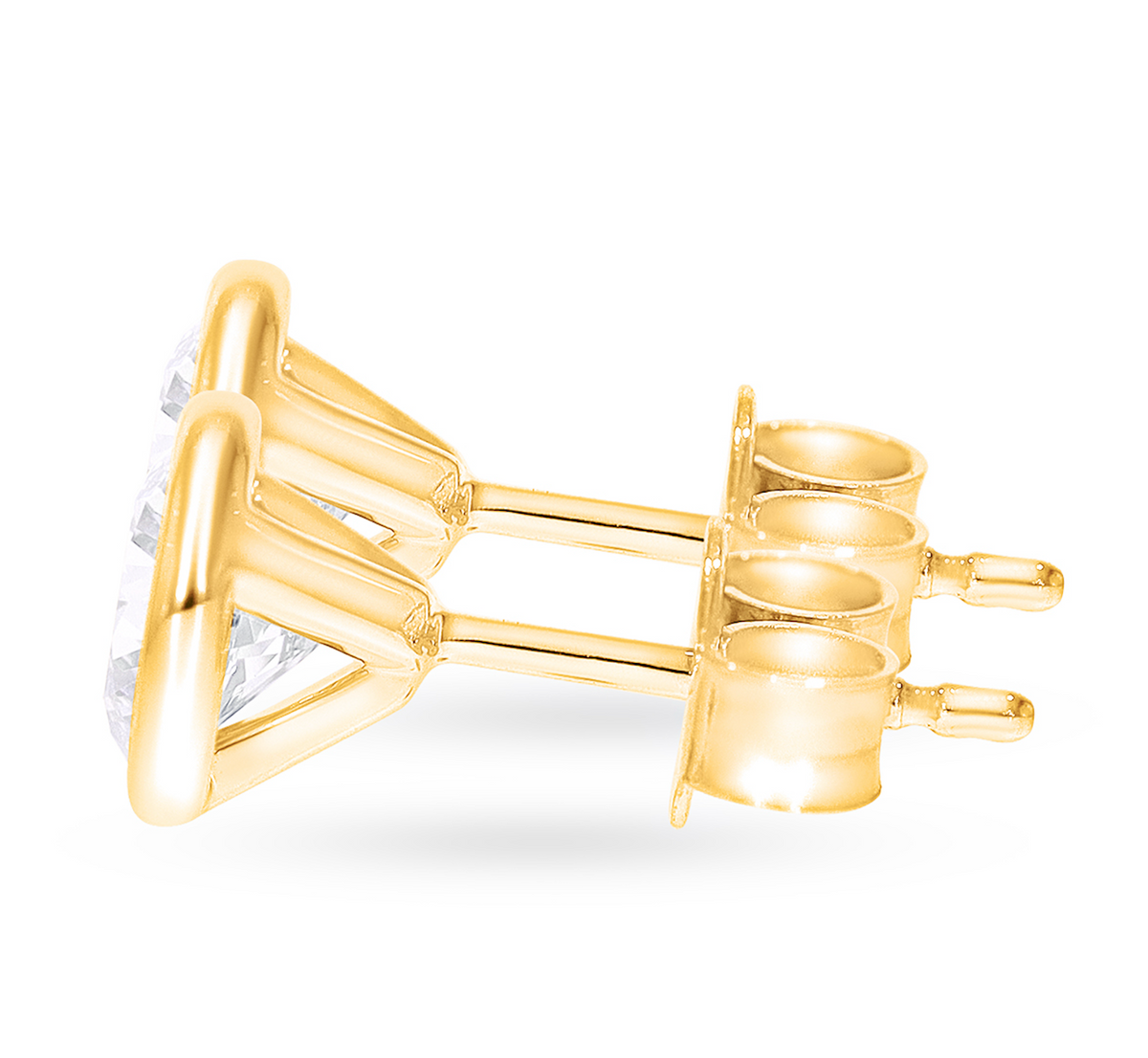 Round Bezel Diamond Stud Earrings