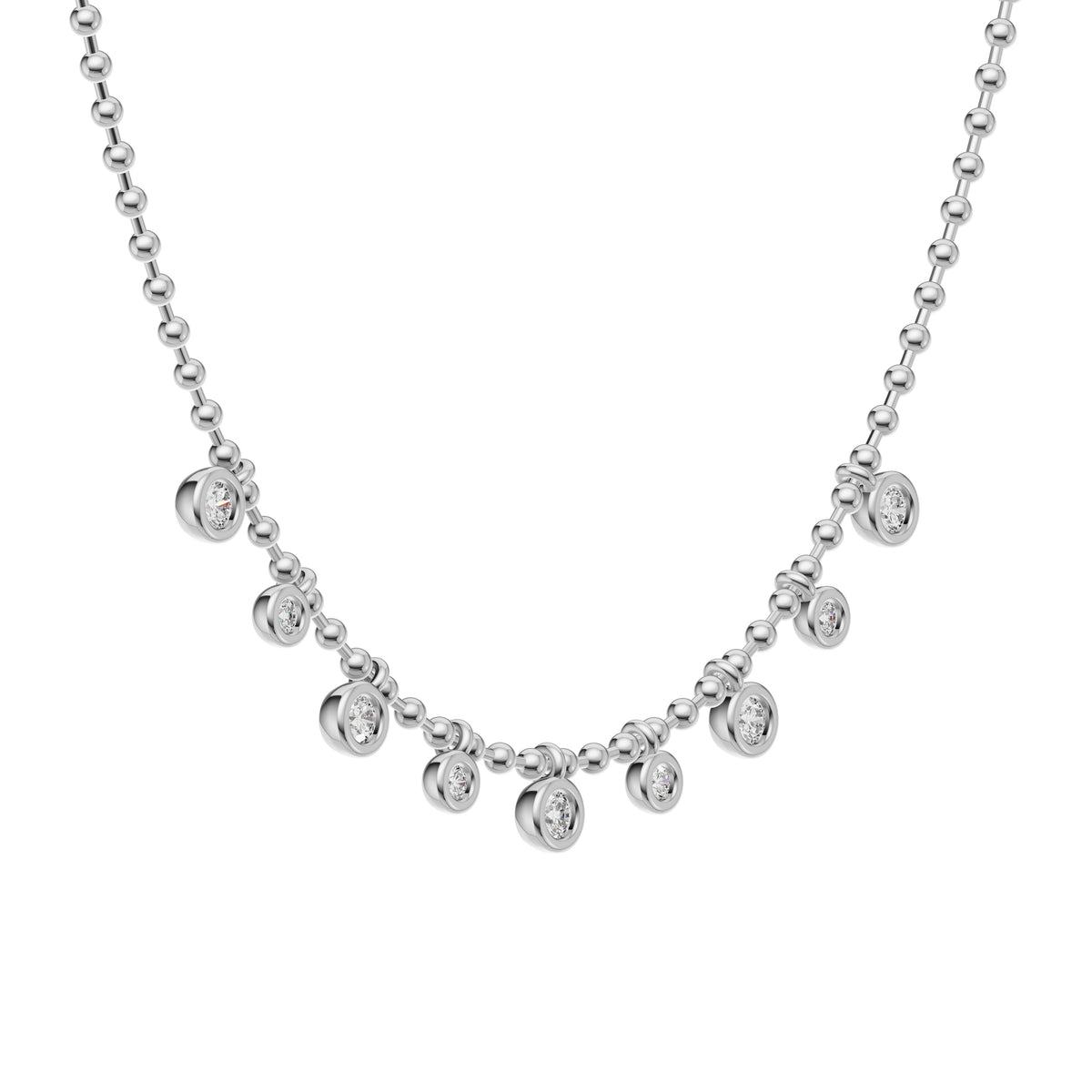 Round Diamond Drop Necklace