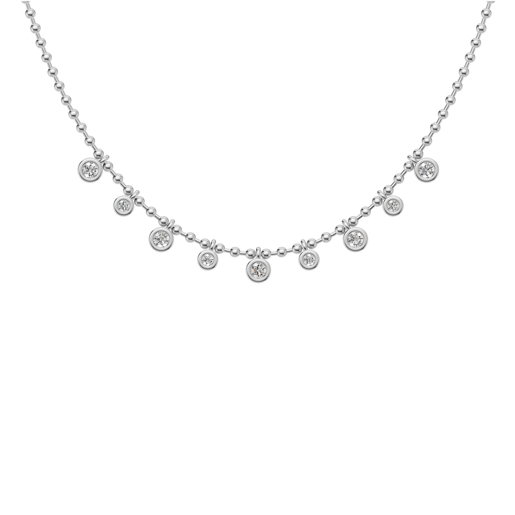 Round Diamond Drop Necklace