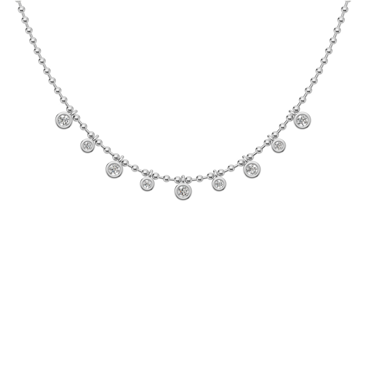 Round Diamond Drop Necklace