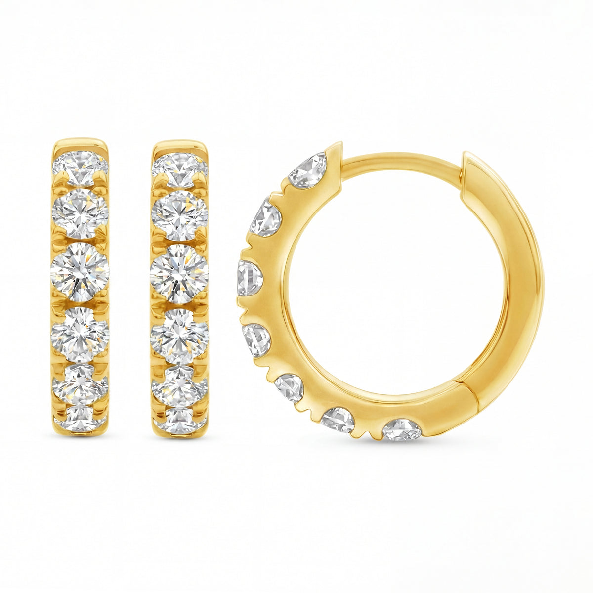 Round Diamond Hoop Earrings