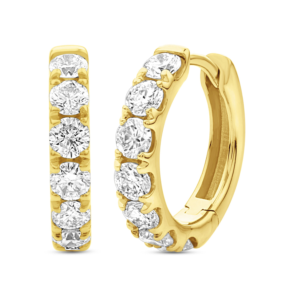 Round Diamond Hoop Earrings