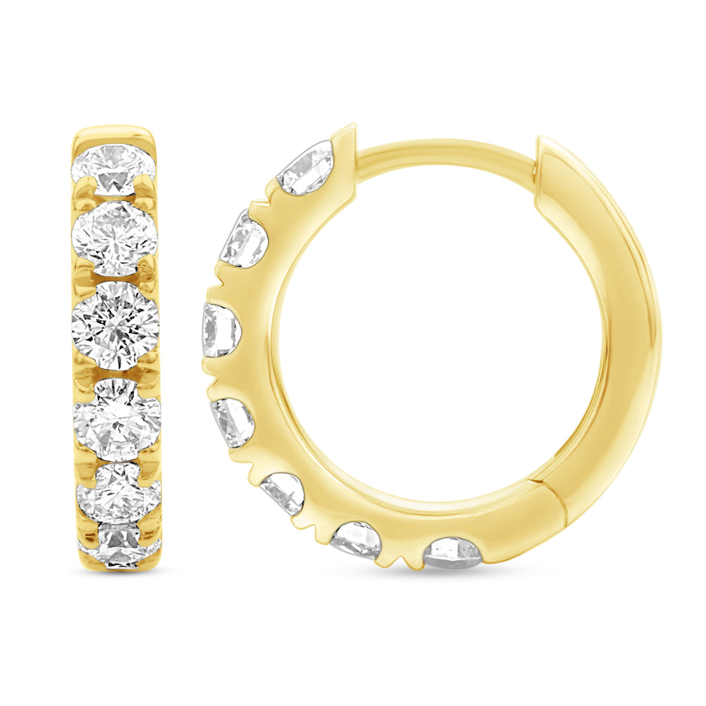 Round Diamond Hoop Earrings