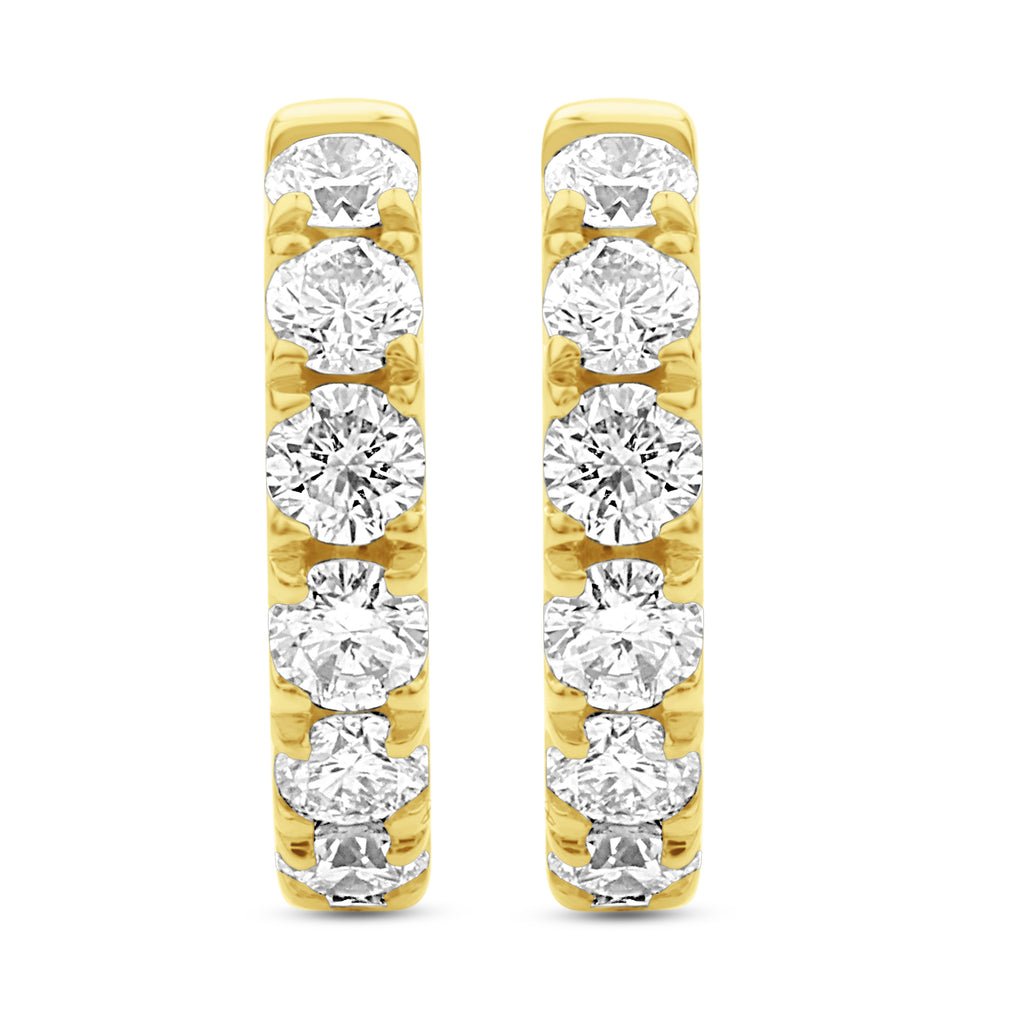 Round Diamond Hoop Earrings