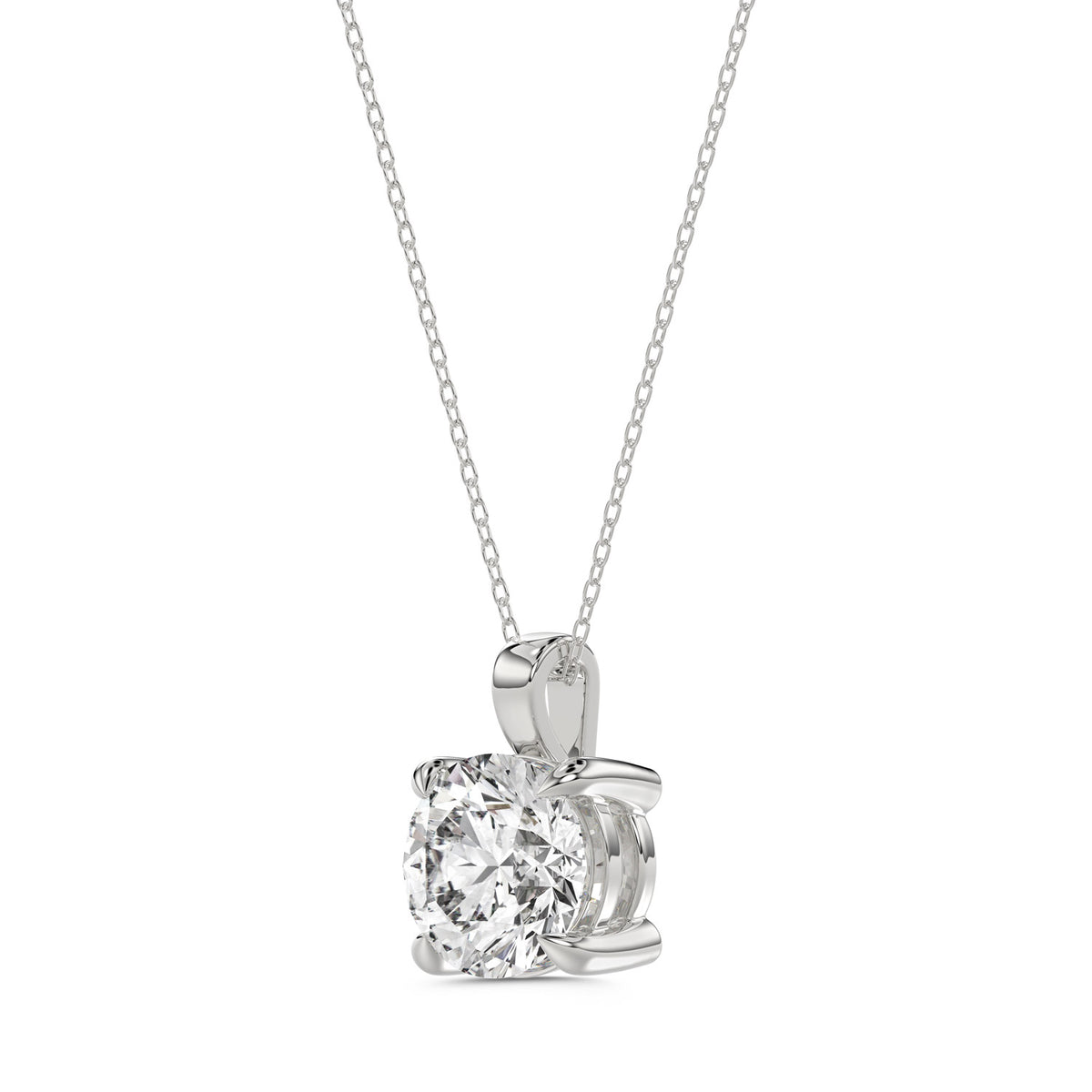 Round Diamond Solitaire Necklace