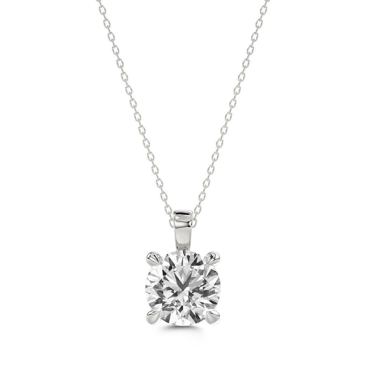 Round Diamond Solitaire Necklace