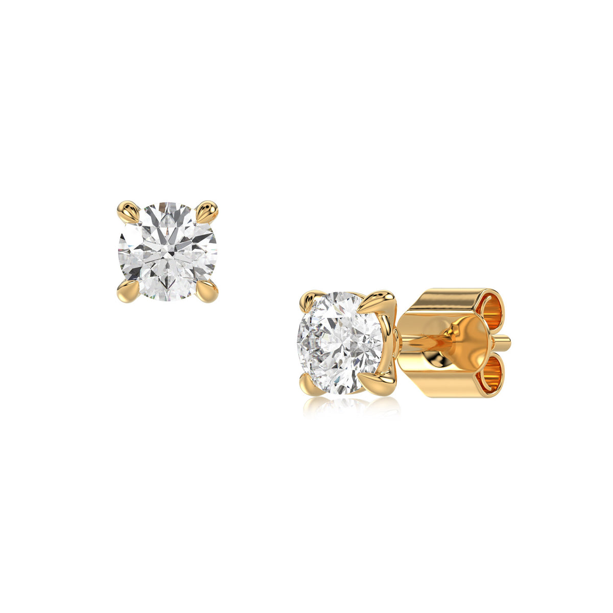 Round Diamond Stud Earrings