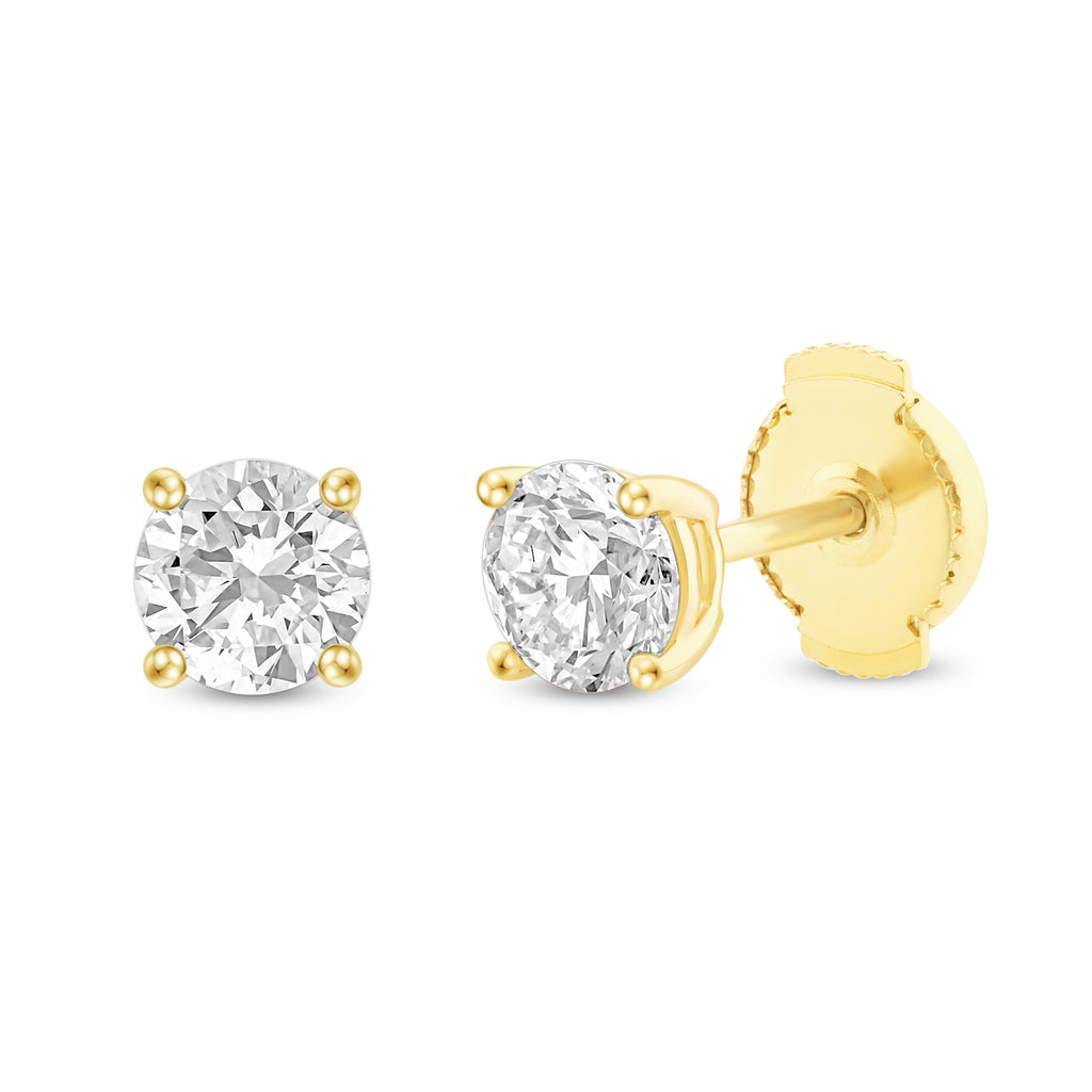 Round Diamond Stud Earrings