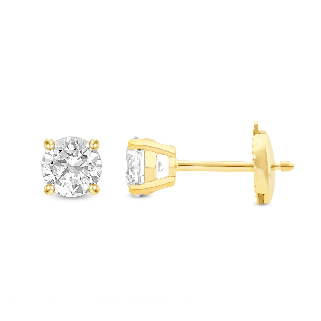 Round Diamond Stud Earrings