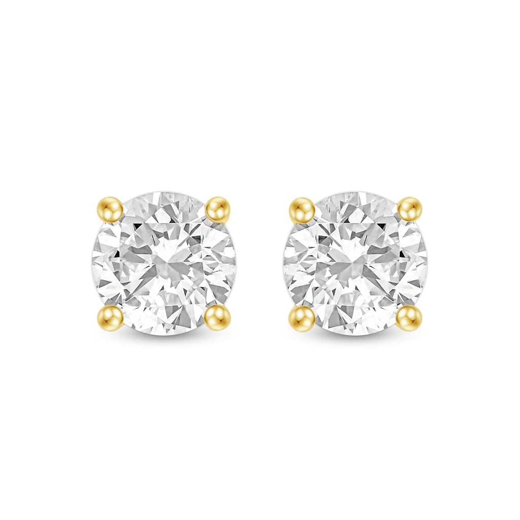 Round Diamond Stud Earrings