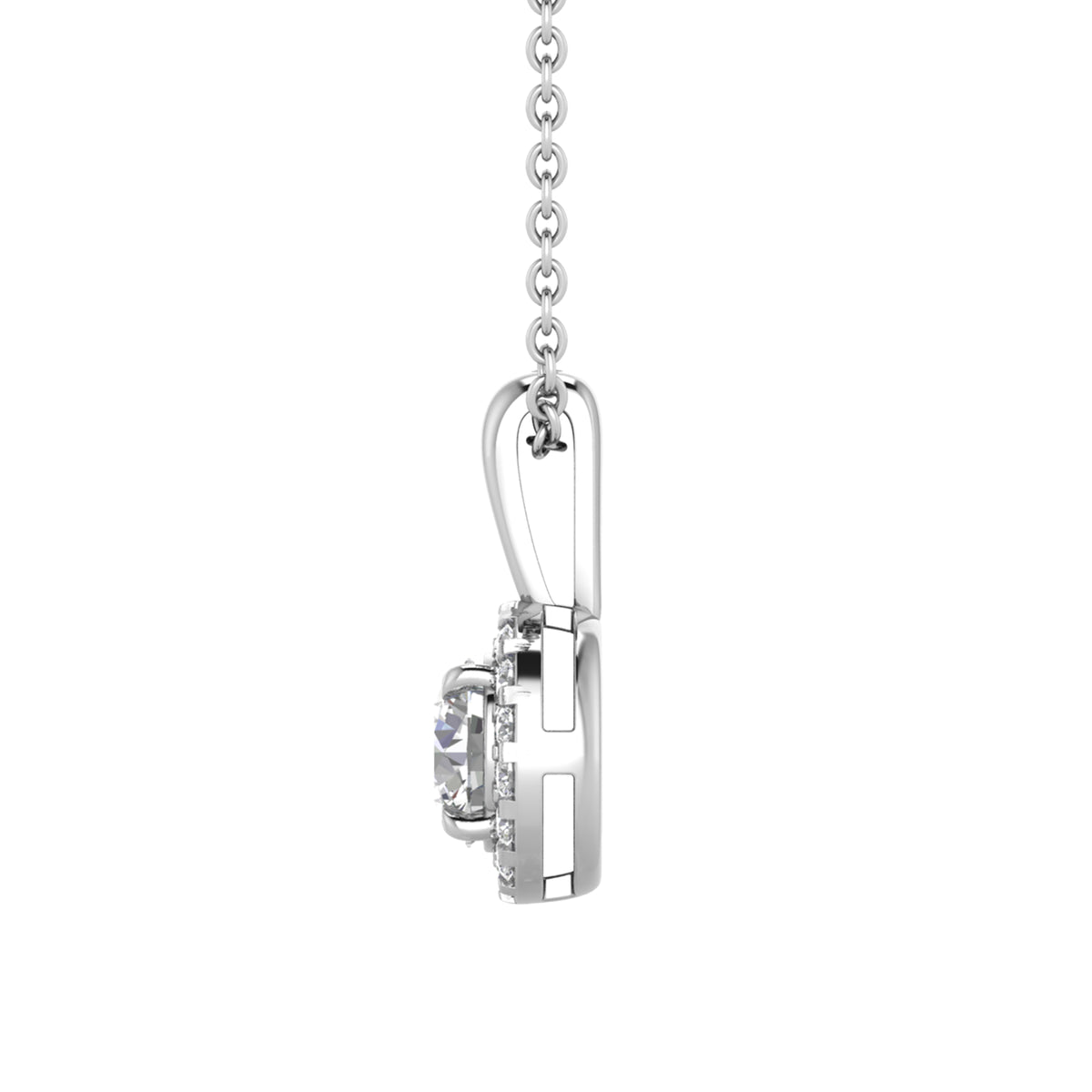 Round Halo Diamond Necklace