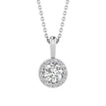 Round Halo Diamond Necklace