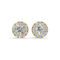 Round Halo Diamond Stud Earrings