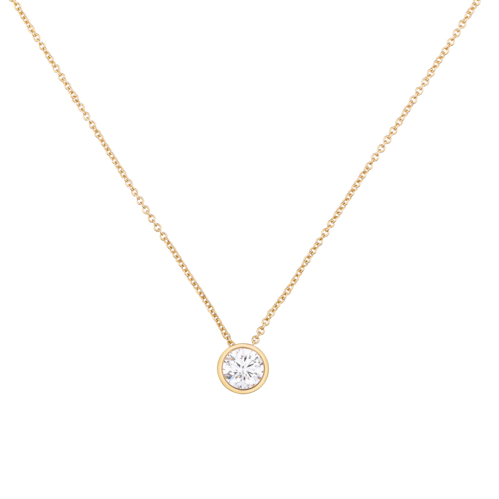 Round Bezel Diamond Necklace