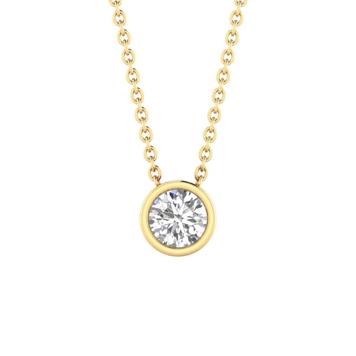 Round Bezel Diamond Necklace