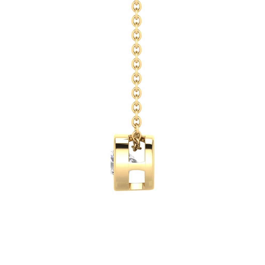 Round Bezel Diamond Necklace