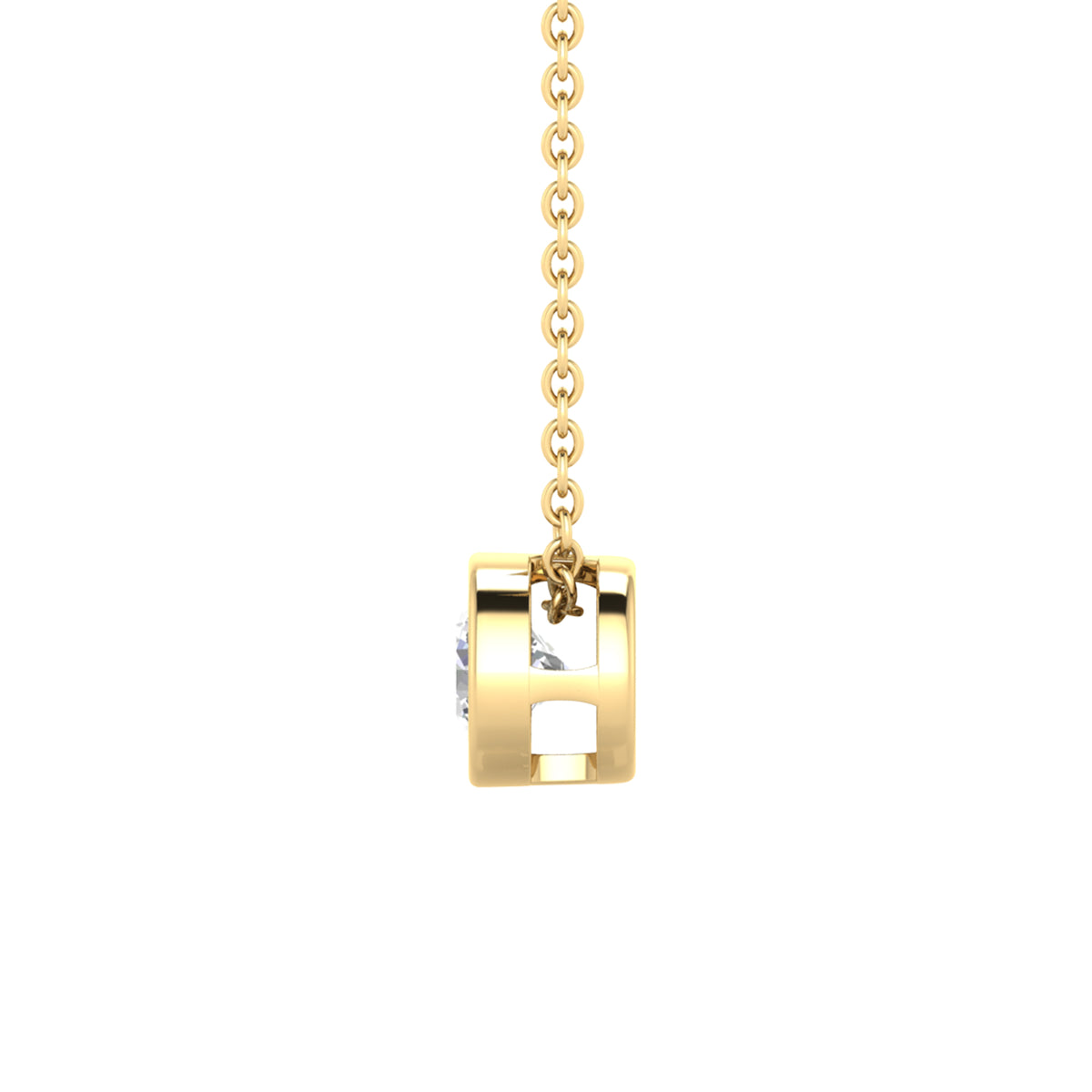 Round Bezel Diamond Necklace