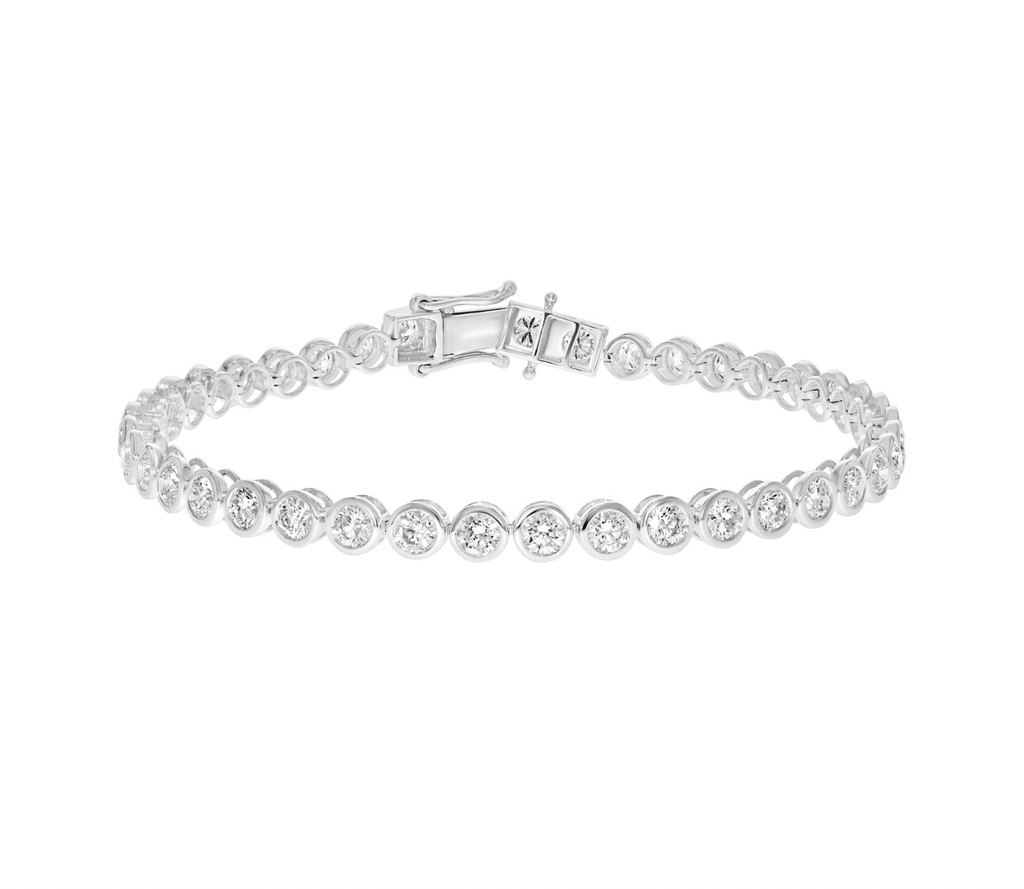 Round Bezel Diamond Tennis Bracelet