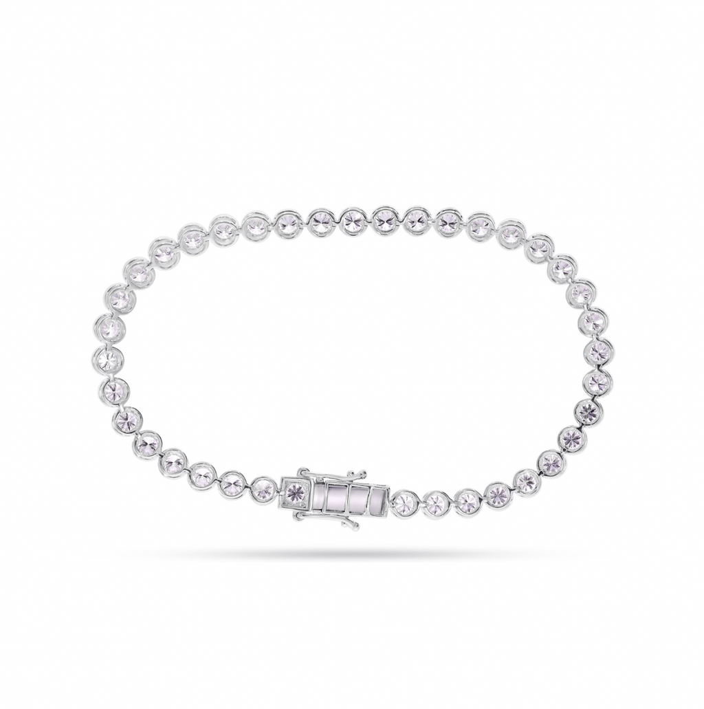 Round Bezel Diamond Tennis Bracelet